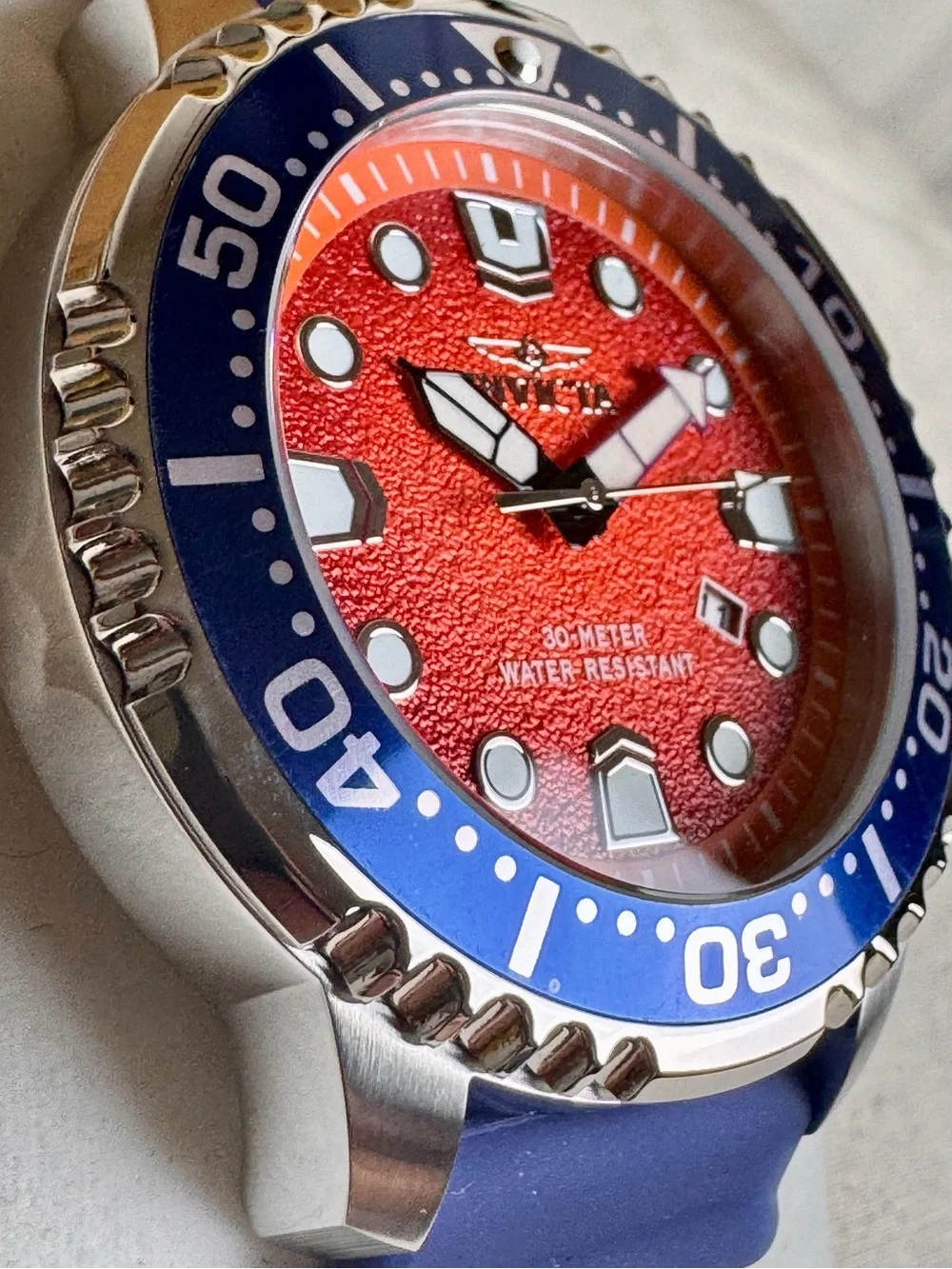 Invicta Pro Diver Orange/Blue 48mm Quartz Dive Watch 49543 NWT